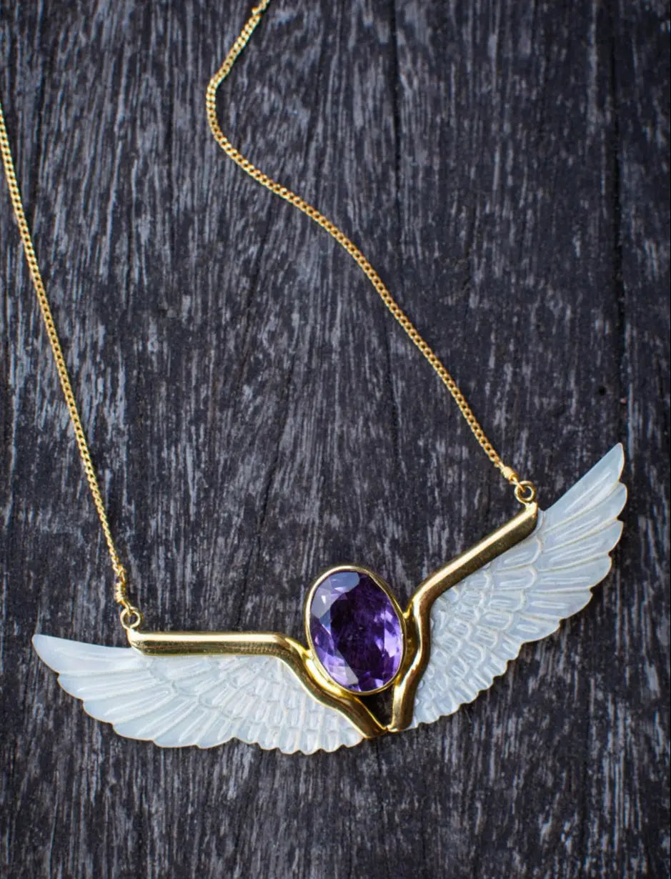 Amethyst Mother of Pearl Wings