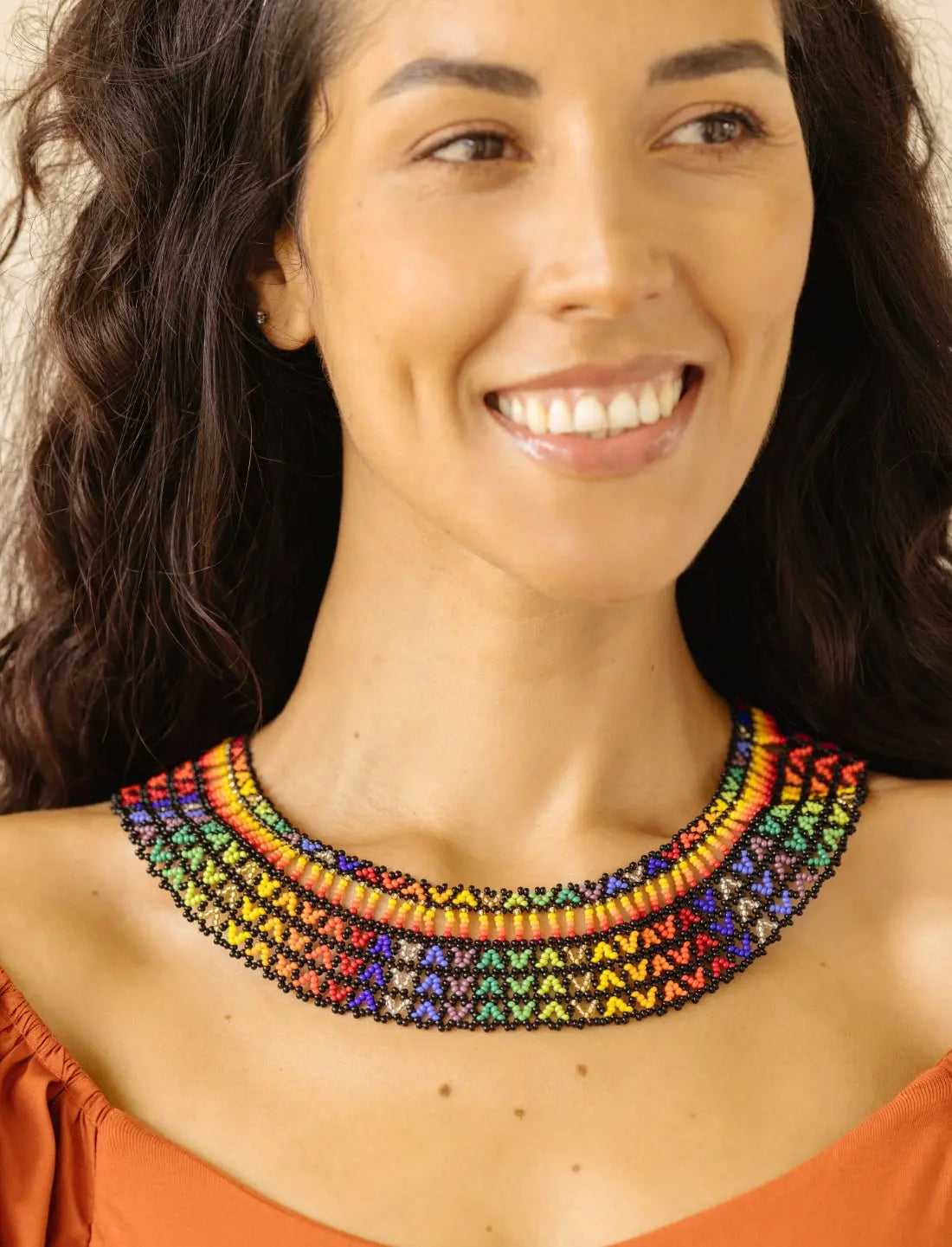 Living Rainbow Beaded Okama - Earth Wisdom Collection