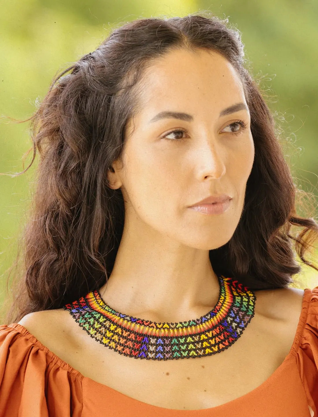 Living Rainbow Beaded Okama - Earth Wisdom Collection