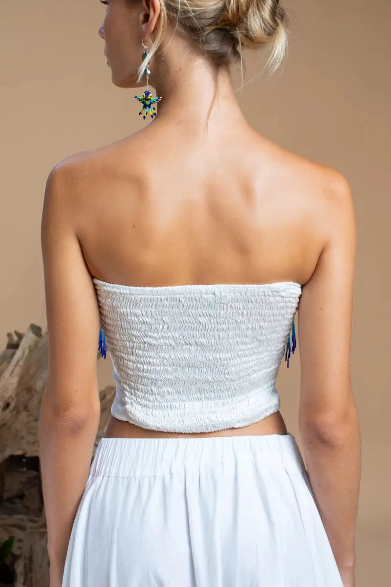 Lunita Beaded Top - Cobalt Mountains Earth Wisdom Collection Shirt