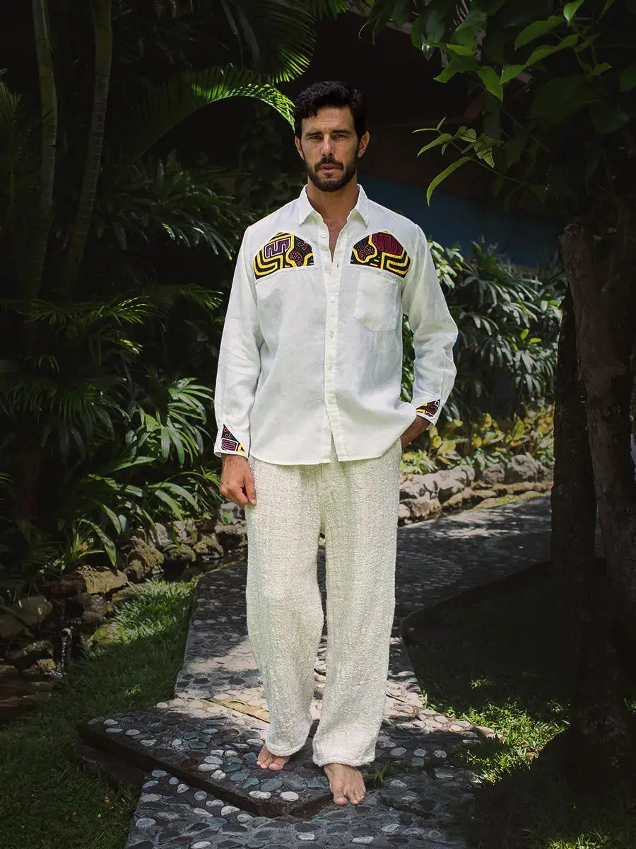 Colombian Mola Embroidery Shirt Earth Wisdom Collection Shirt