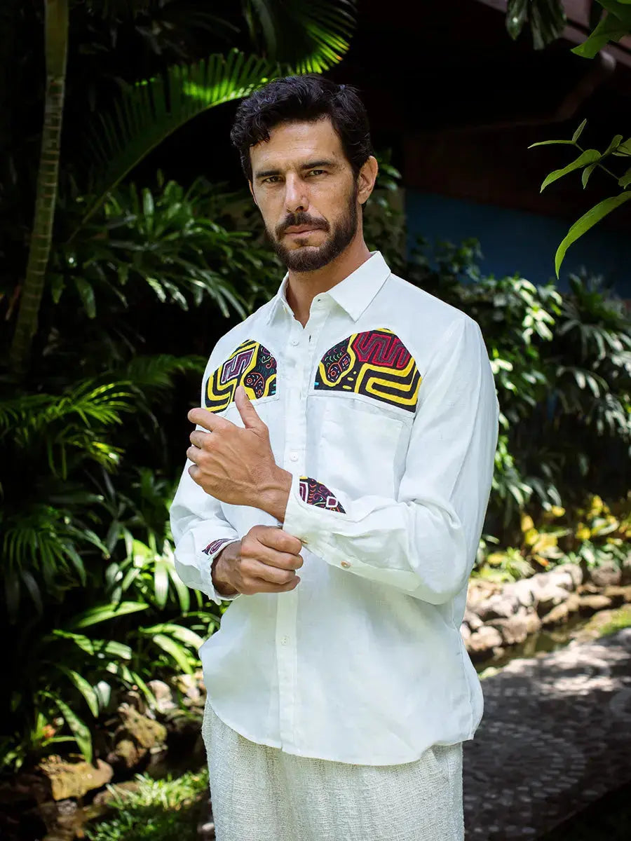Colombian Mola Embroidery Shirt Earth Wisdom Collection Shirt