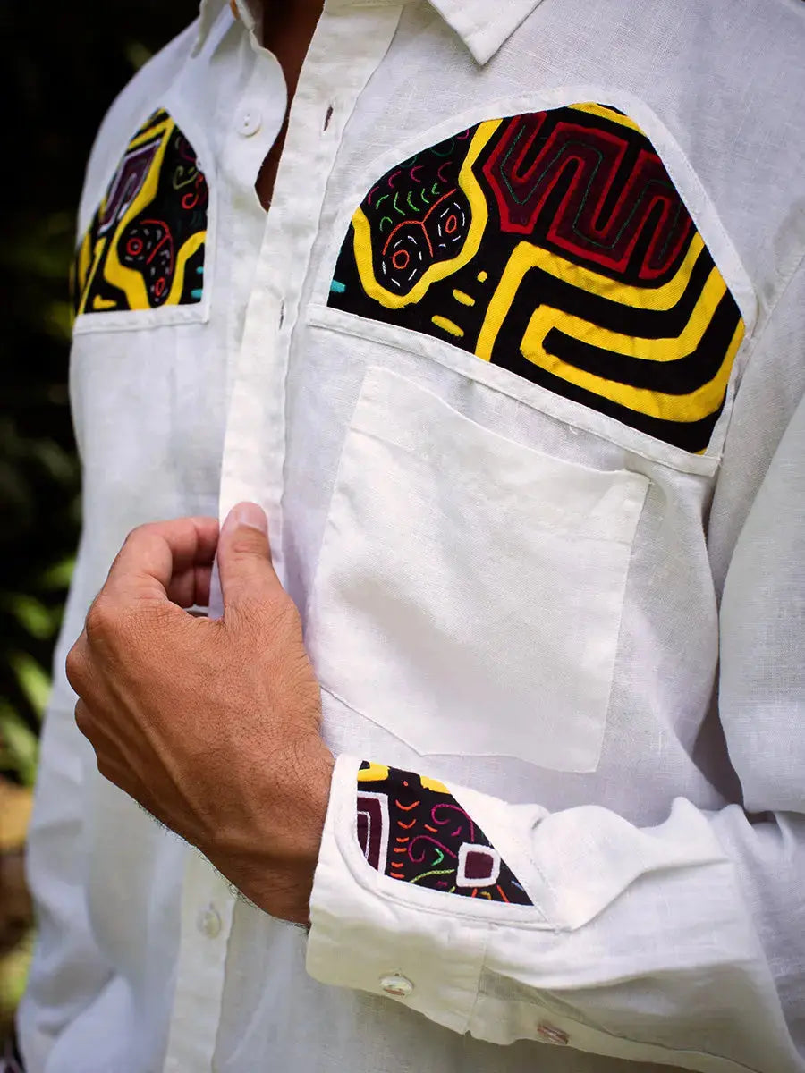Colombian Mola Embroidery Shirt Earth Wisdom Collection Shirt