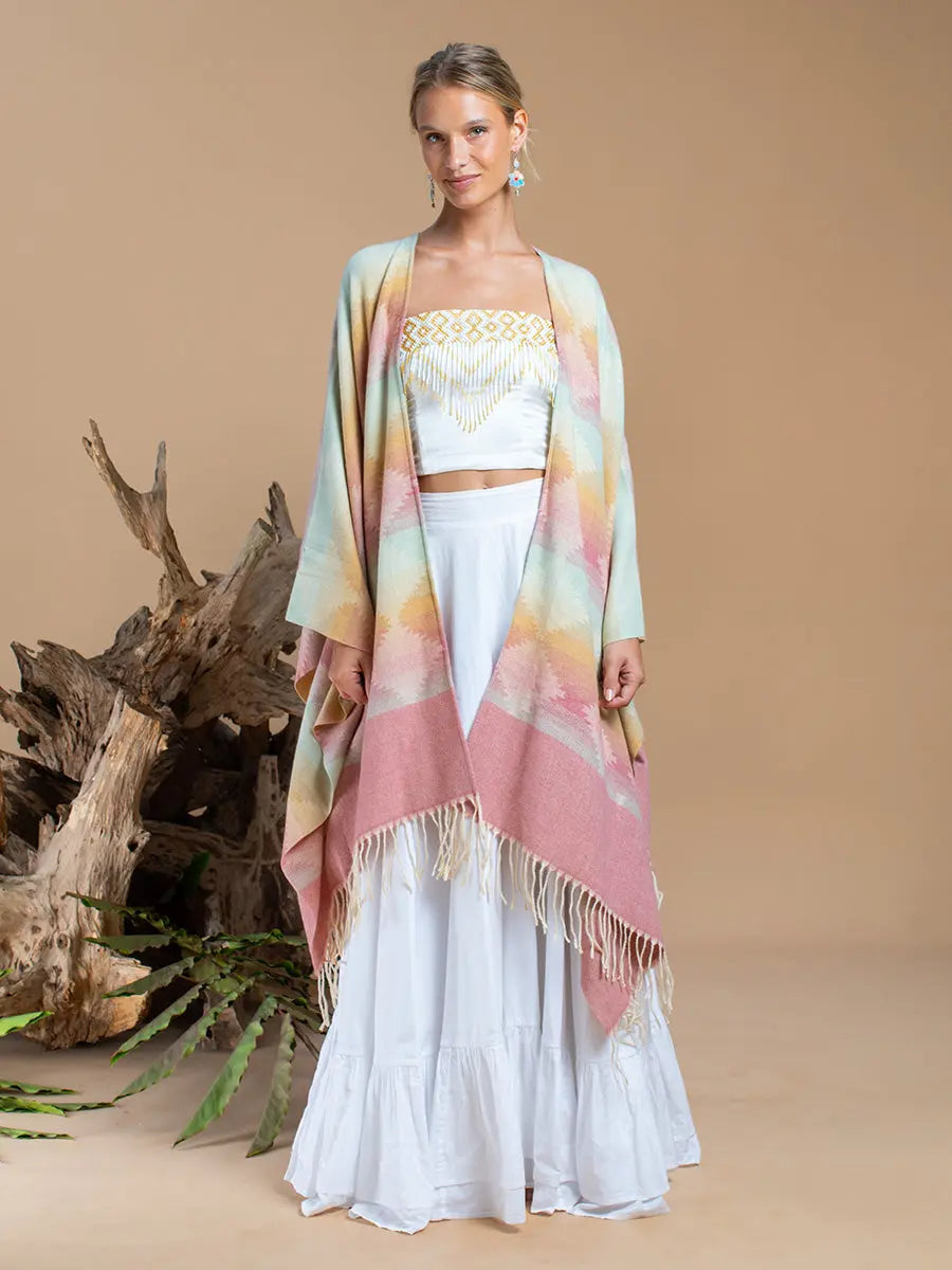 Himalayan Poncho Rose Dharma Earth Wisdom Collection Poncho