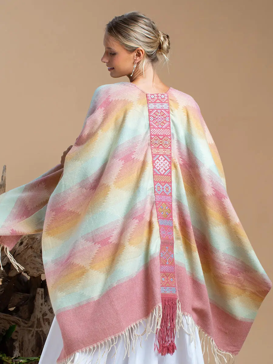 Himalayan Poncho Rose Dharma Earth Wisdom Collection Poncho