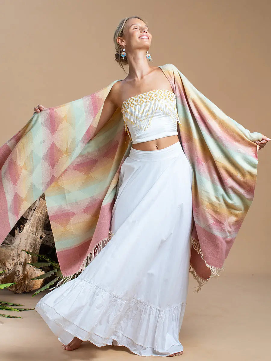 Himalayan Poncho Rose Dharma Earth Wisdom Collection Poncho