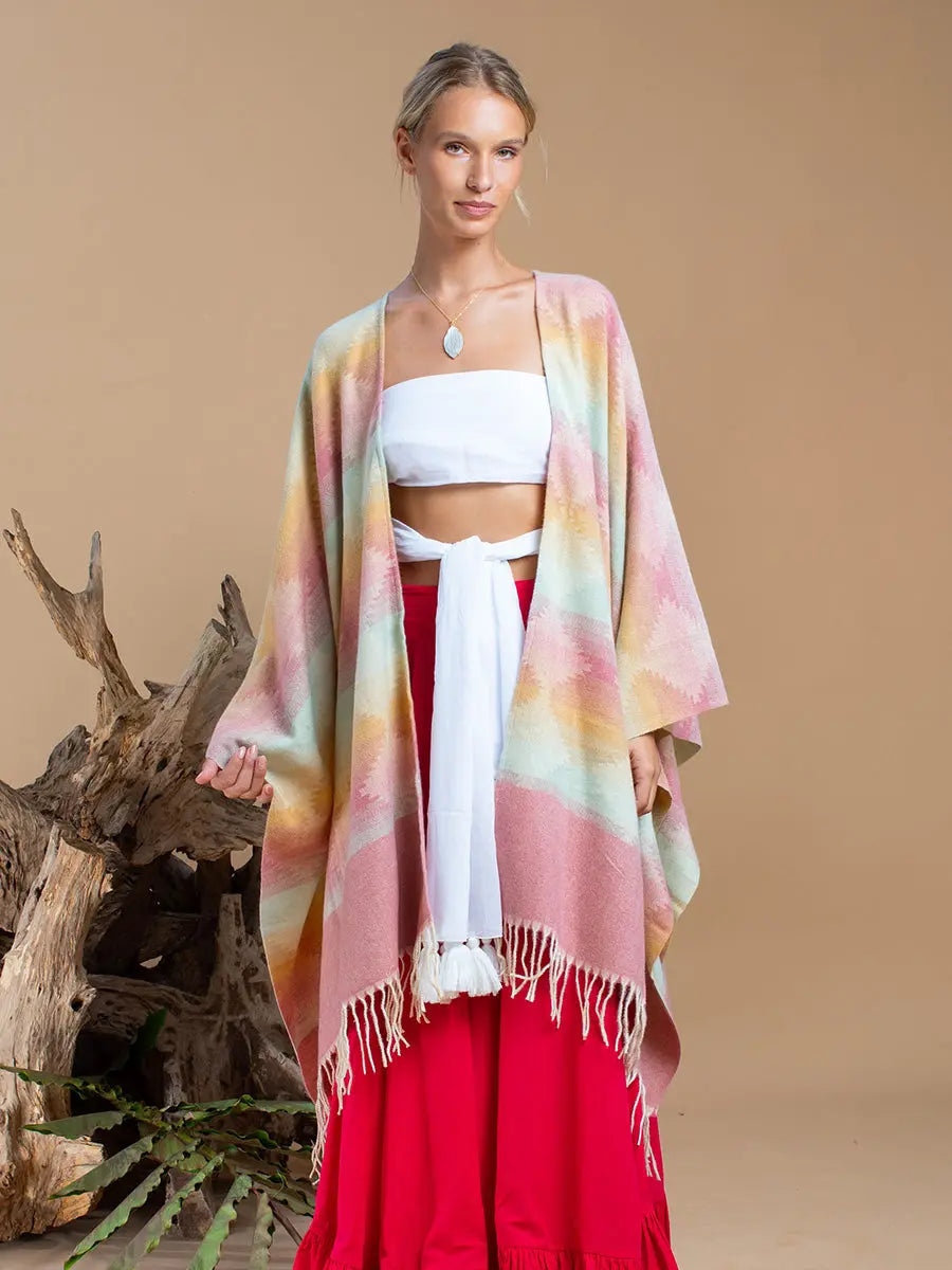 Himalayan Poncho Sunrise Dew Earth Wisdom Collection Poncho
