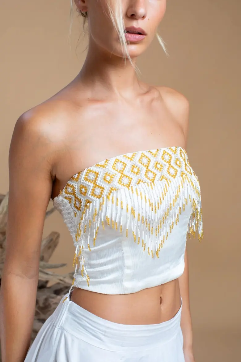 Lunita Beaded Top - Sunrise Rain Earth Wisdom Collection Shirt