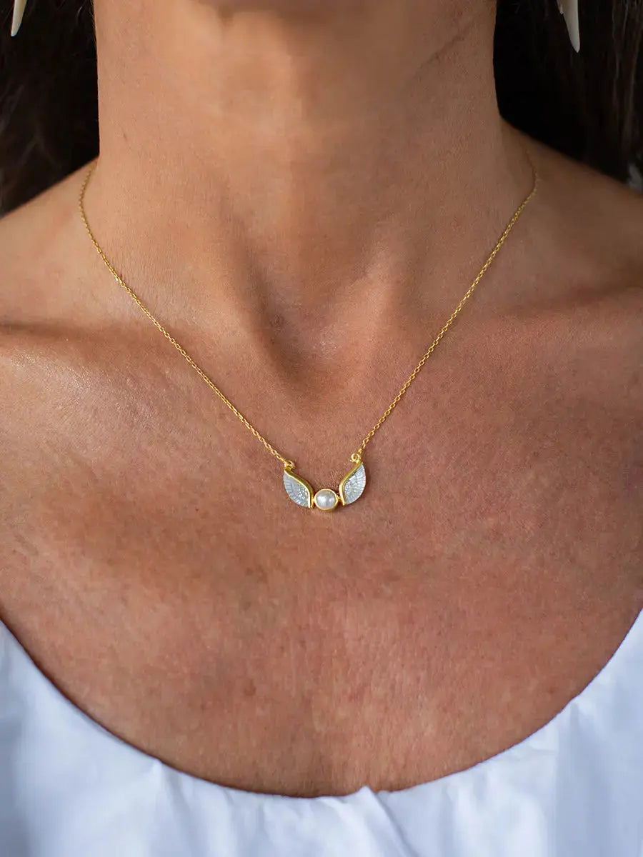 Pearl Wings Necklace Earth Wisdom Collection Necklace
