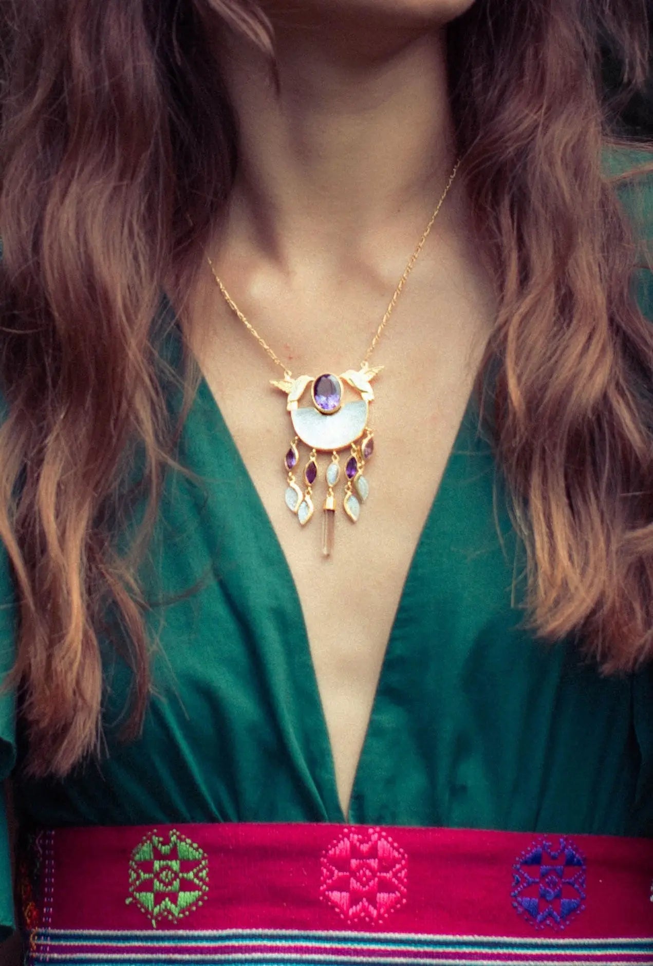 Hummingbird Goddess Medallion Necklace Earth Wisdom Collection