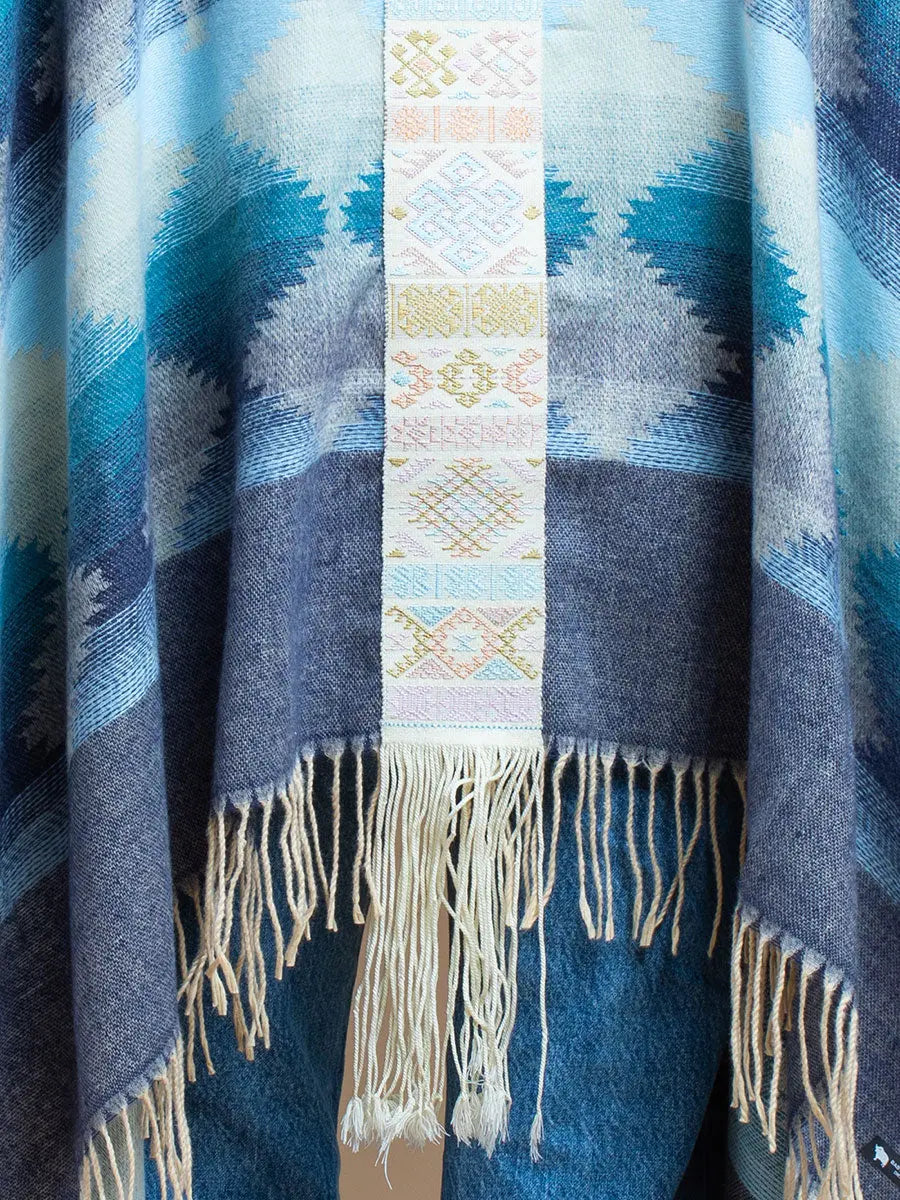 Himalayan Poncho Cool Iris Earth Wisdom Collection Poncho