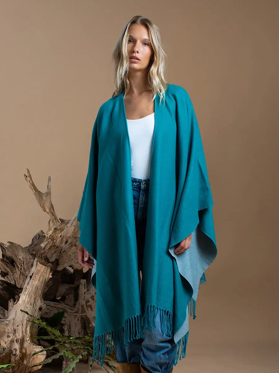 Himalayan Poncho Cobalt Gate Earth Wisdom Collection Poncho