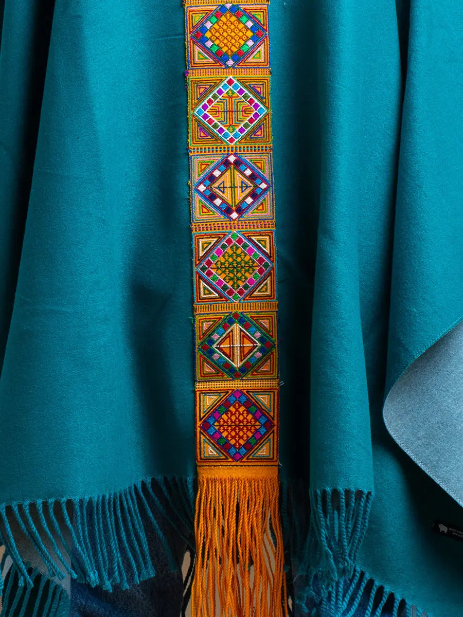Himalayan Poncho Cobalt Gate Earth Wisdom Collection Poncho