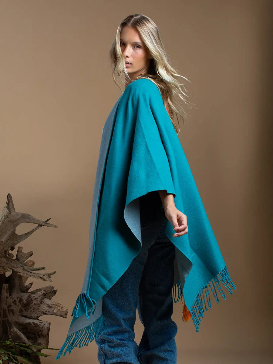 Himalayan Poncho Cobalt Gate Earth Wisdom Collection Poncho
