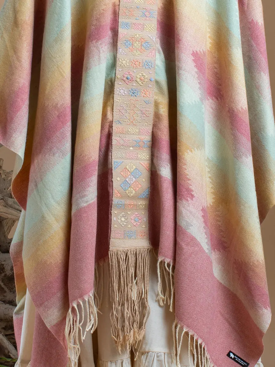 Himalayan Poncho Cherry Blossom Earth Wisdom Collection Poncho
