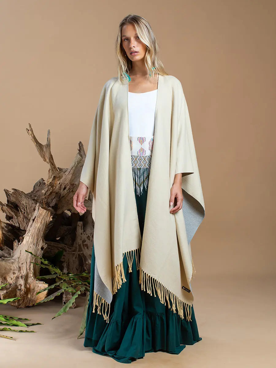 Himalayan Poncho Snow Lotus Earth Wisdom Collection Poncho