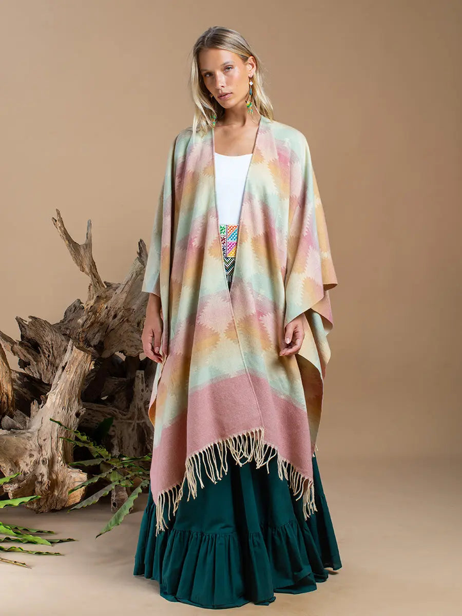 Himalayan Poncho Dawn Light Earth Wisdom Collection Poncho