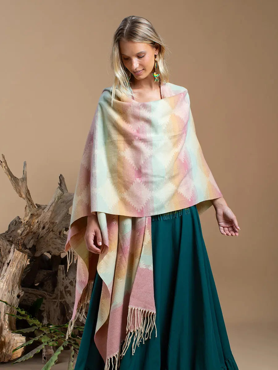 Himalayan Poncho Dawn Light Earth Wisdom Collection Poncho