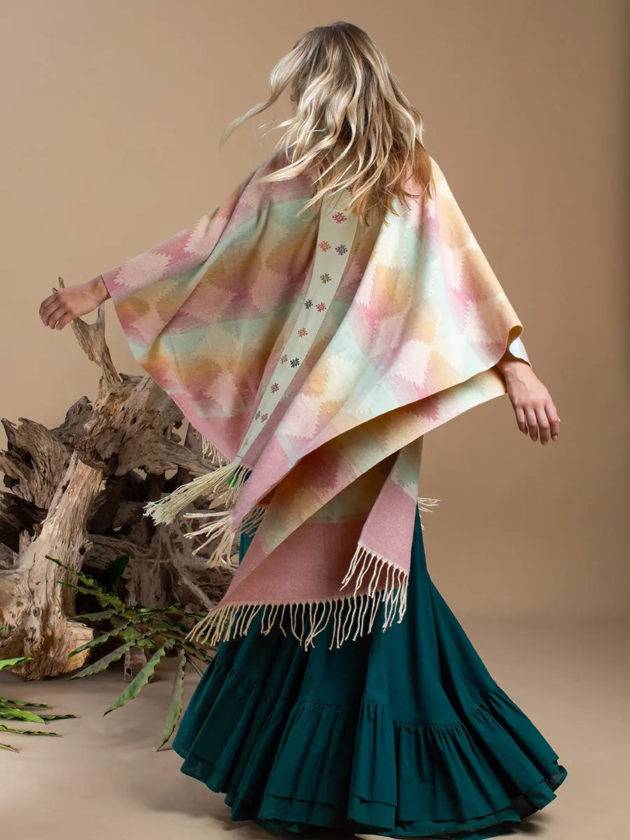 Himalayan Poncho Dawn Light Earth Wisdom Collection Poncho