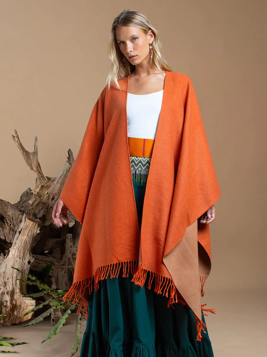 Himalayan Poncho Amber Flame Earth Wisdom Collection Poncho