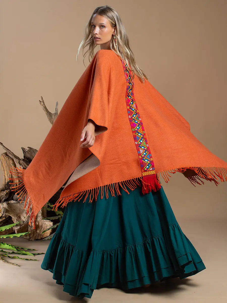 Himalayan Poncho Amber Flame Earth Wisdom Collection Poncho
