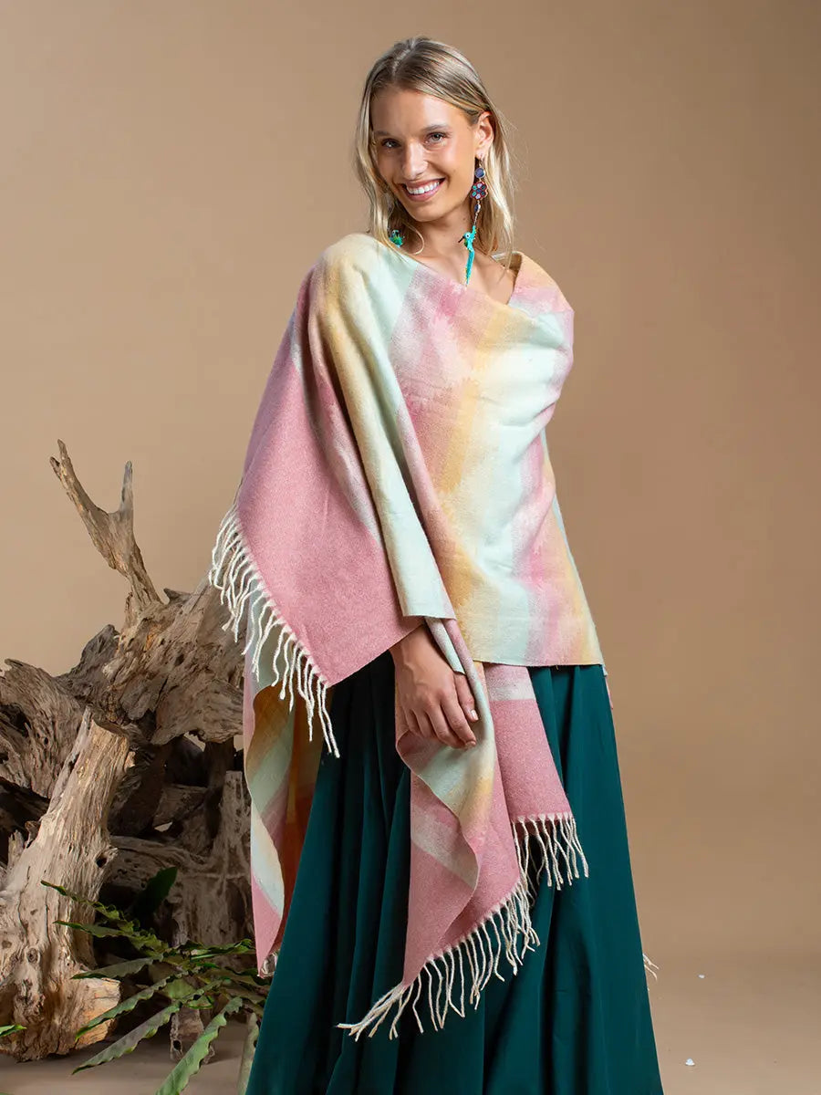 Himalayan Poncho Wild Rose Earth Wisdom Collection Poncho