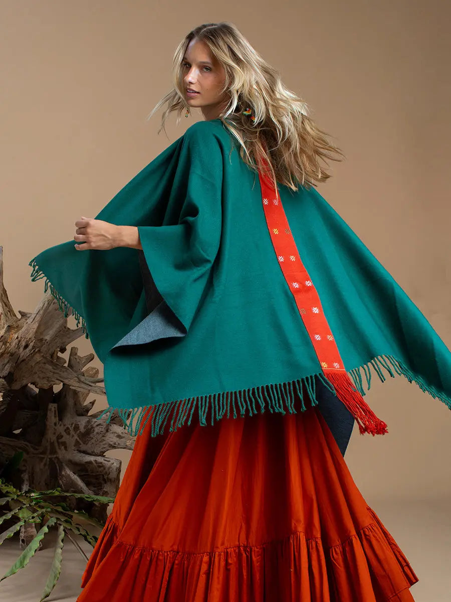 Himalayan Poncho Forest Path Earth Wisdom Collection Poncho