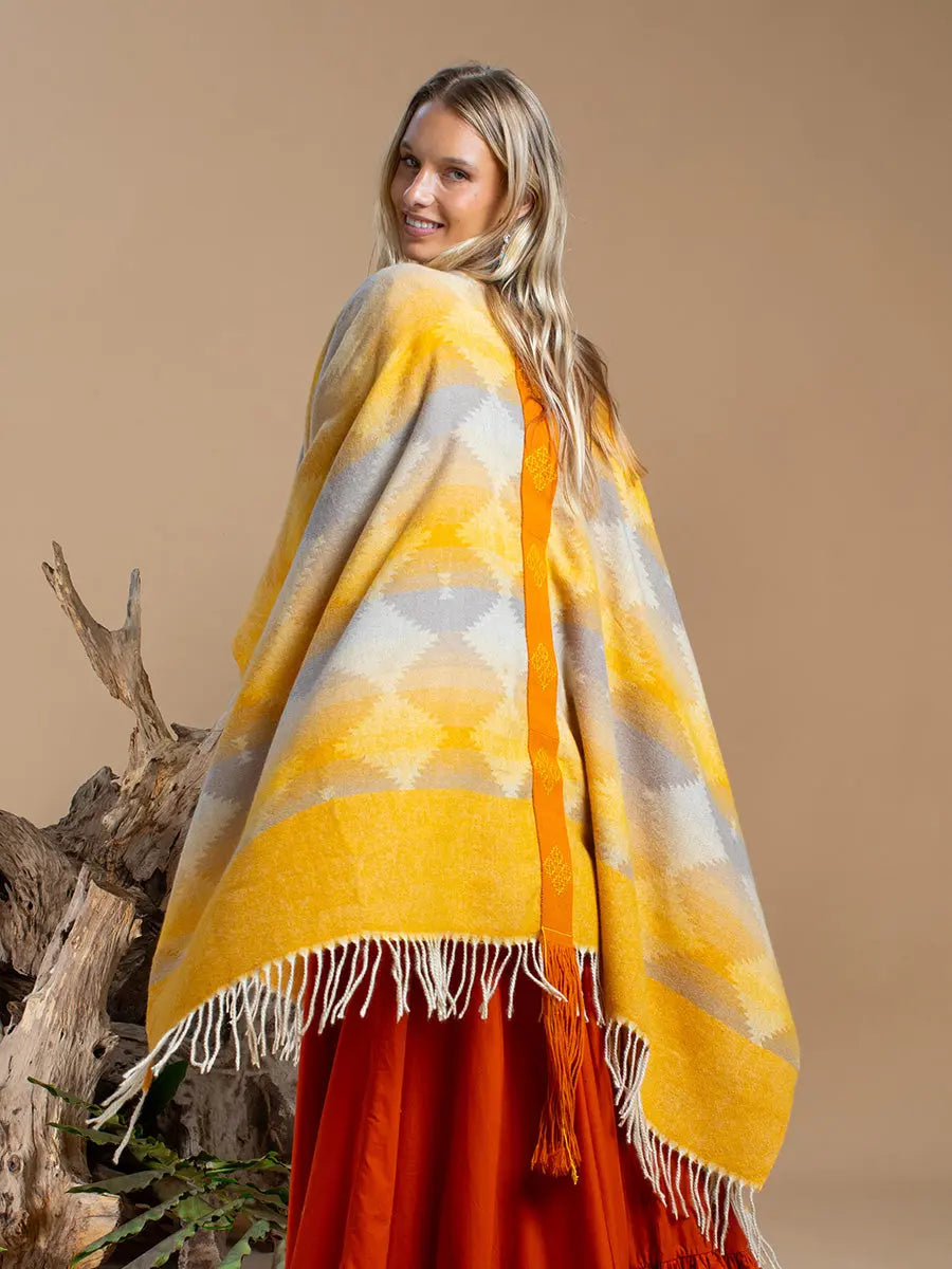 Himalayan Poncho Golden Sun Earth Wisdom Collection Poncho