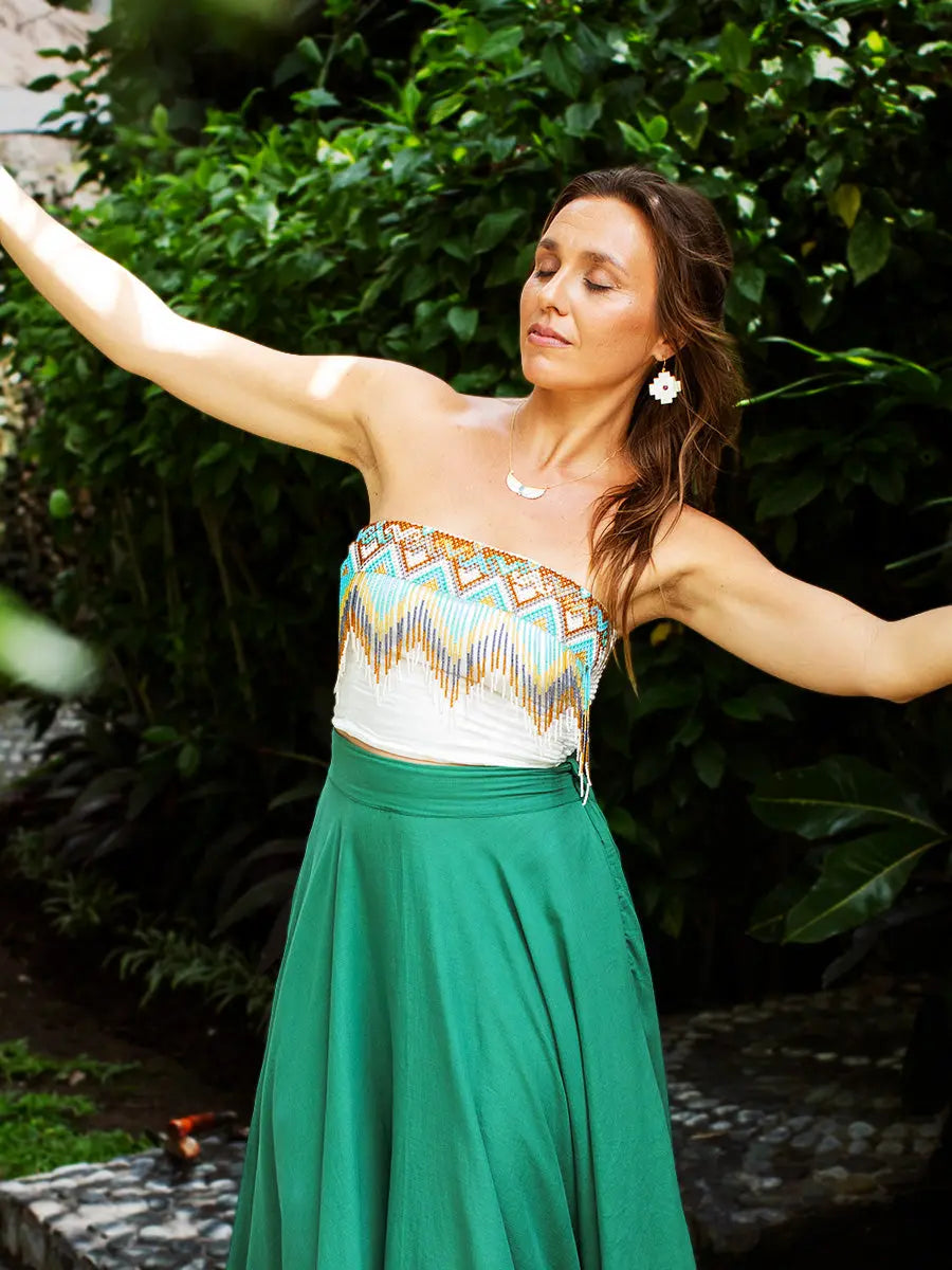 Lunita Beaded Top Earth Wisdom Collection Shirt