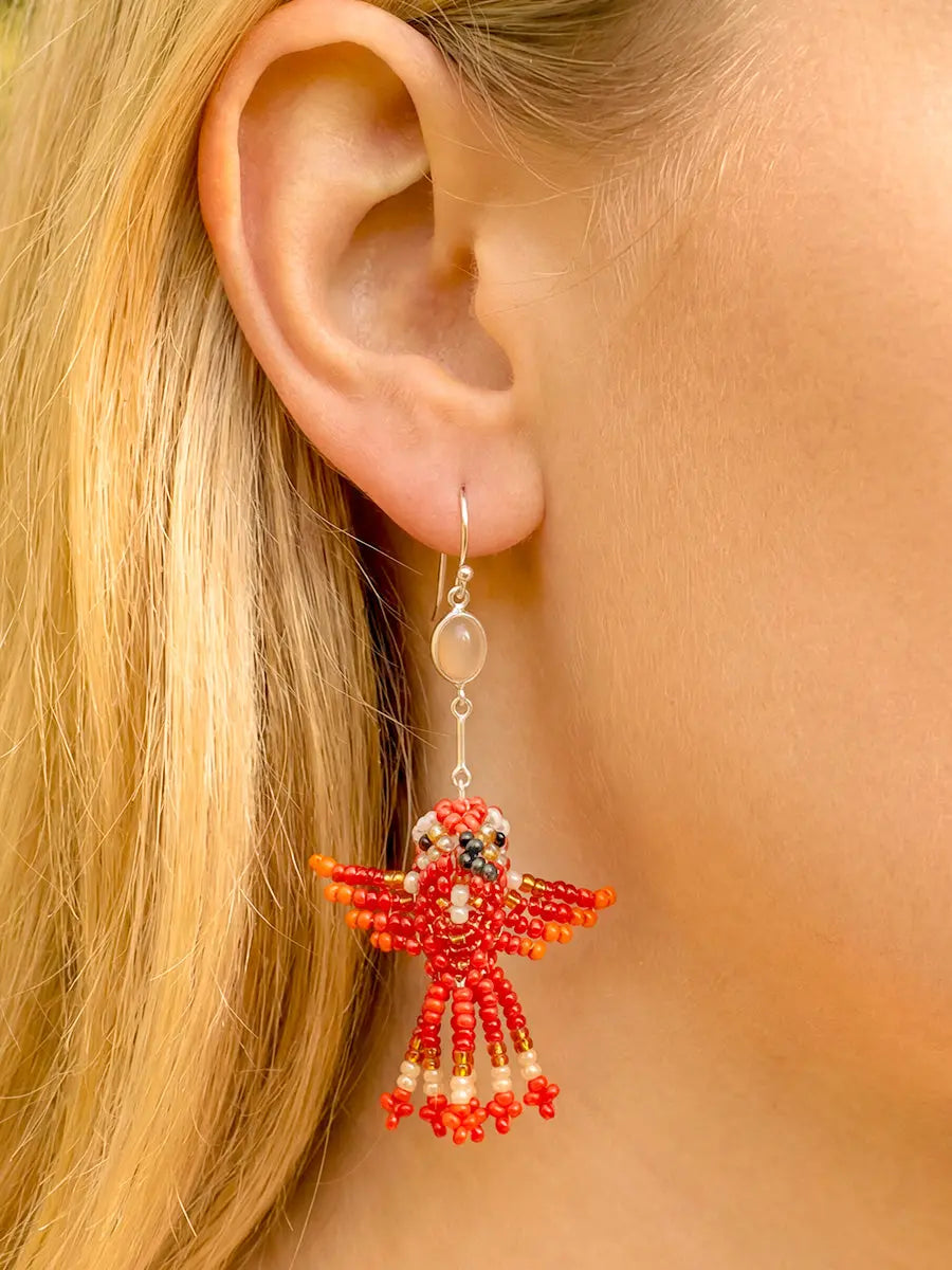 Colibrí Bunga Peach Moonstone Earrings Earth Wisdom Collection Earrings