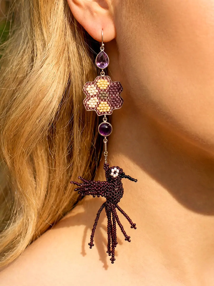 Colibrí Bunga Amethyst Earrings Earth Wisdom Collection Earrings