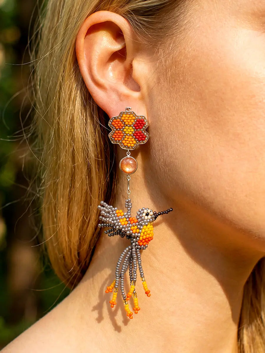 Colibrí Bunga Peach Moonstone Earrings Earth Wisdom Collection Earrings