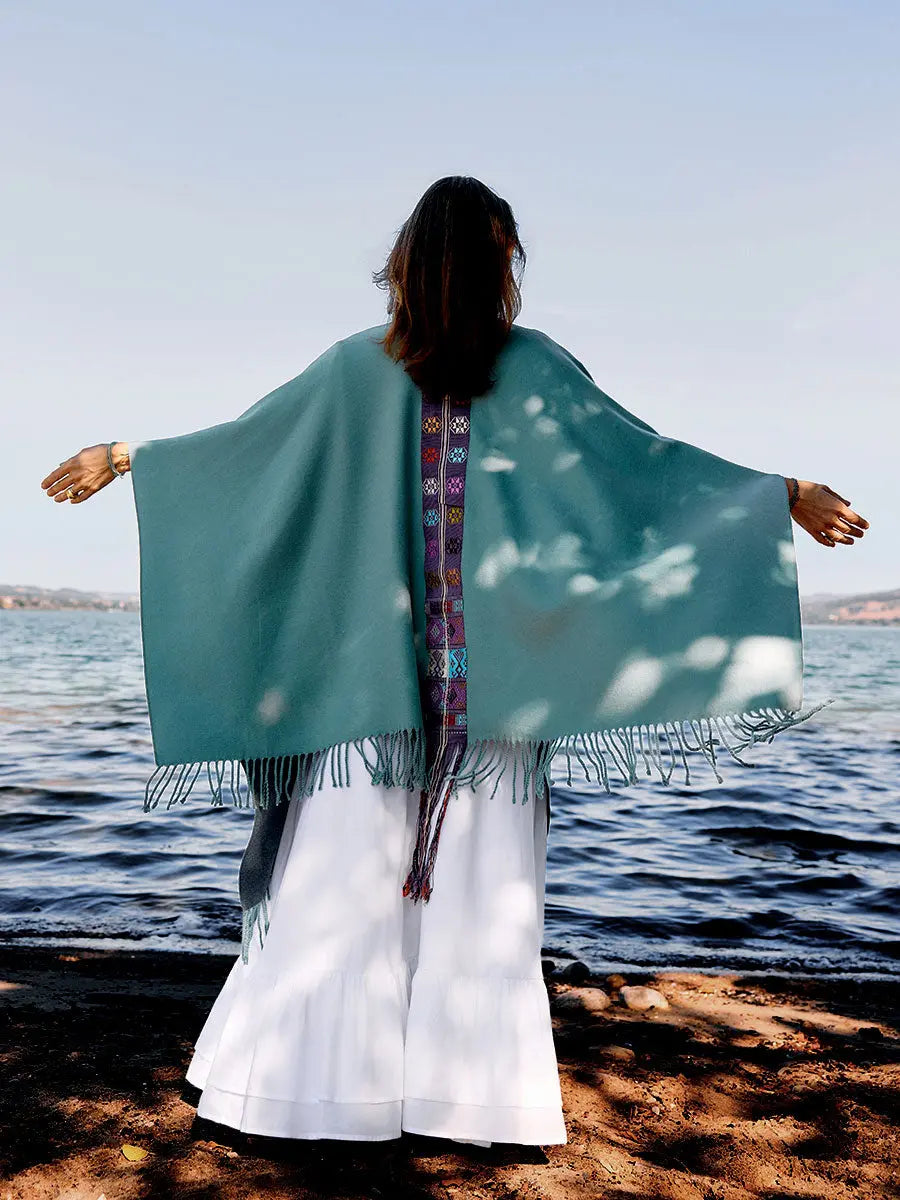 Himalayan Poncho Mountain Caps Earth Wisdom Collection Poncho