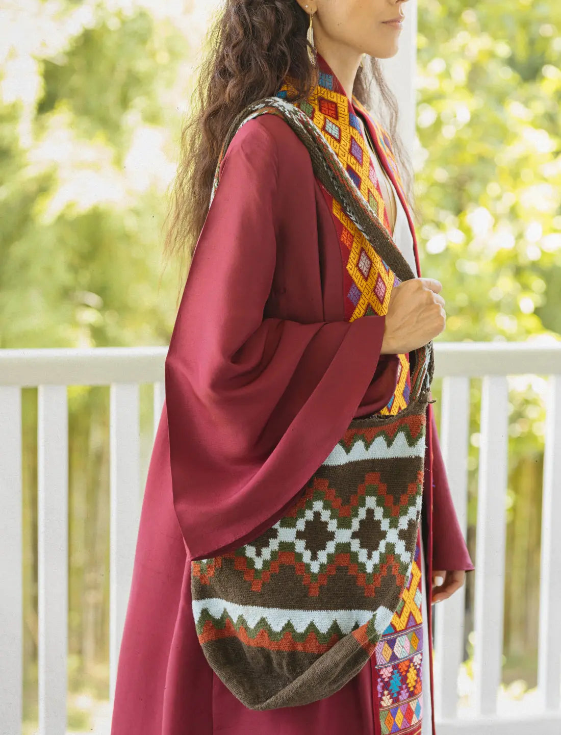 Eternal Knot Embroidered Silk Kimono Earth Wisdom Collection