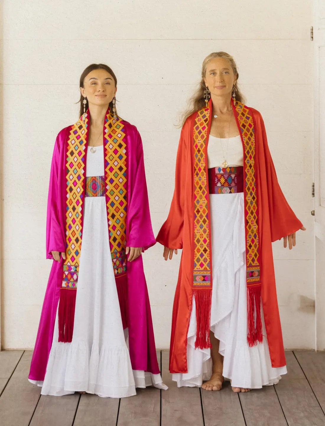 Eternal Knot Embroidered Silk Kimono Earth Wisdom Collection