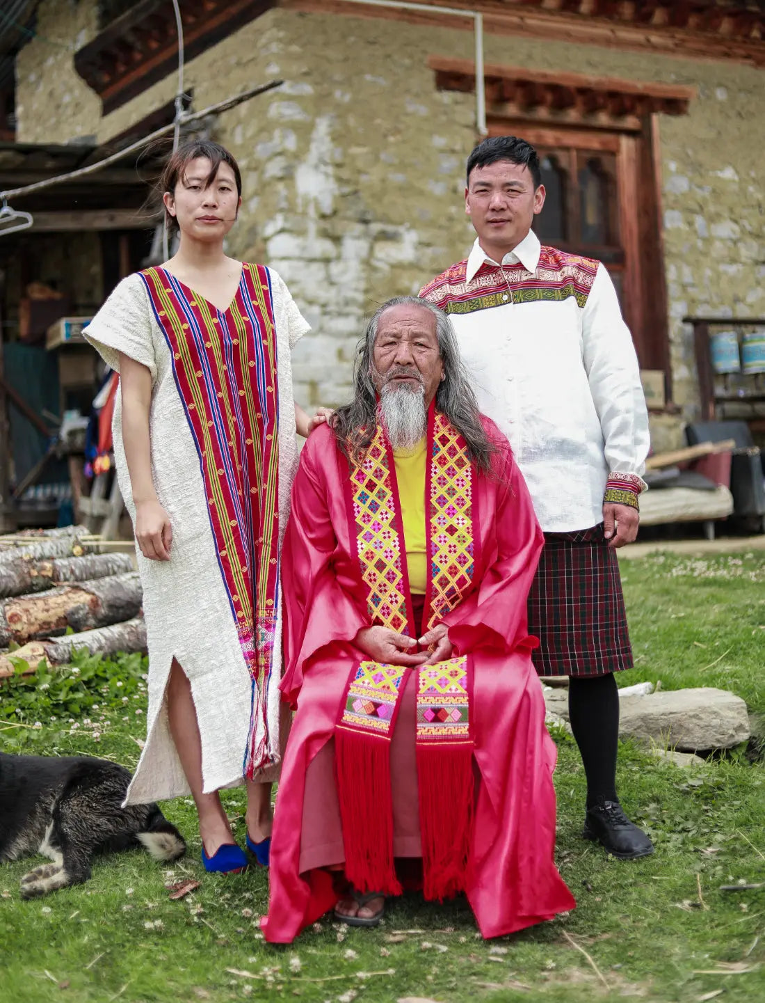 Eternal Knot Embroidered Silk Kimono Earth Wisdom Collection