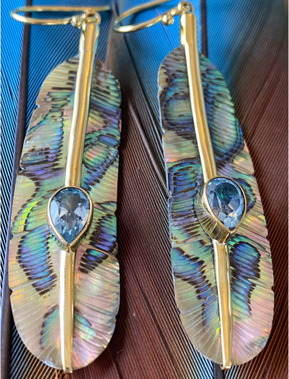 Feather Topaz Earrings