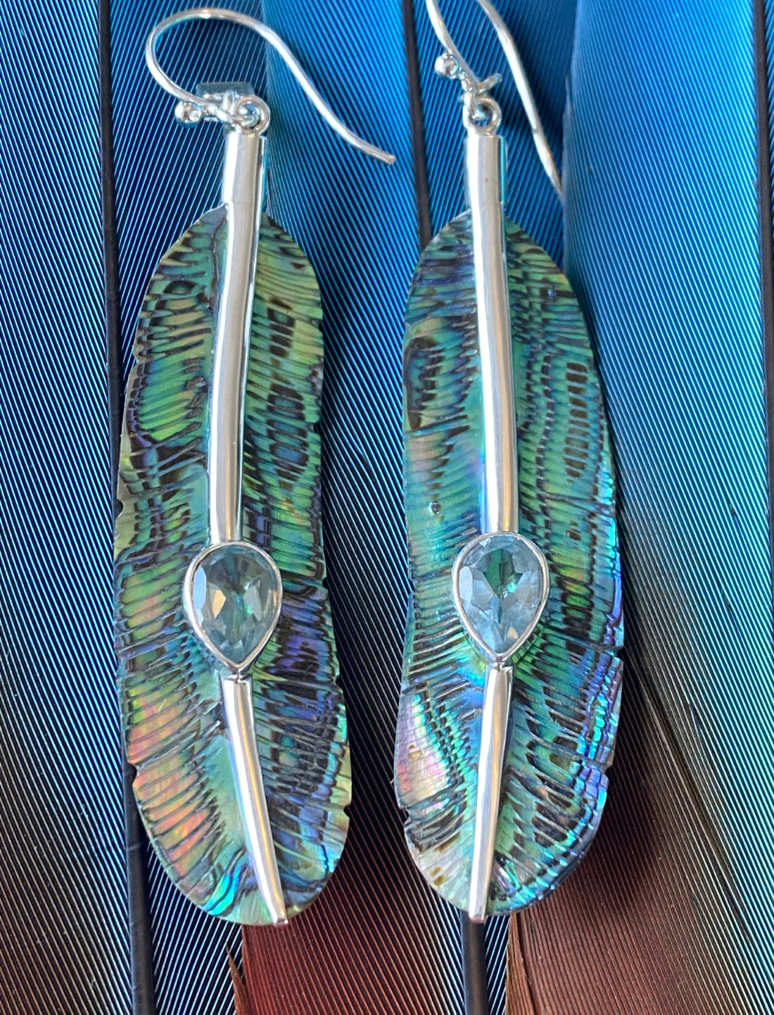 Feather Topaz Earrings