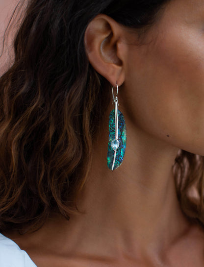 Feather Topaz Earrings