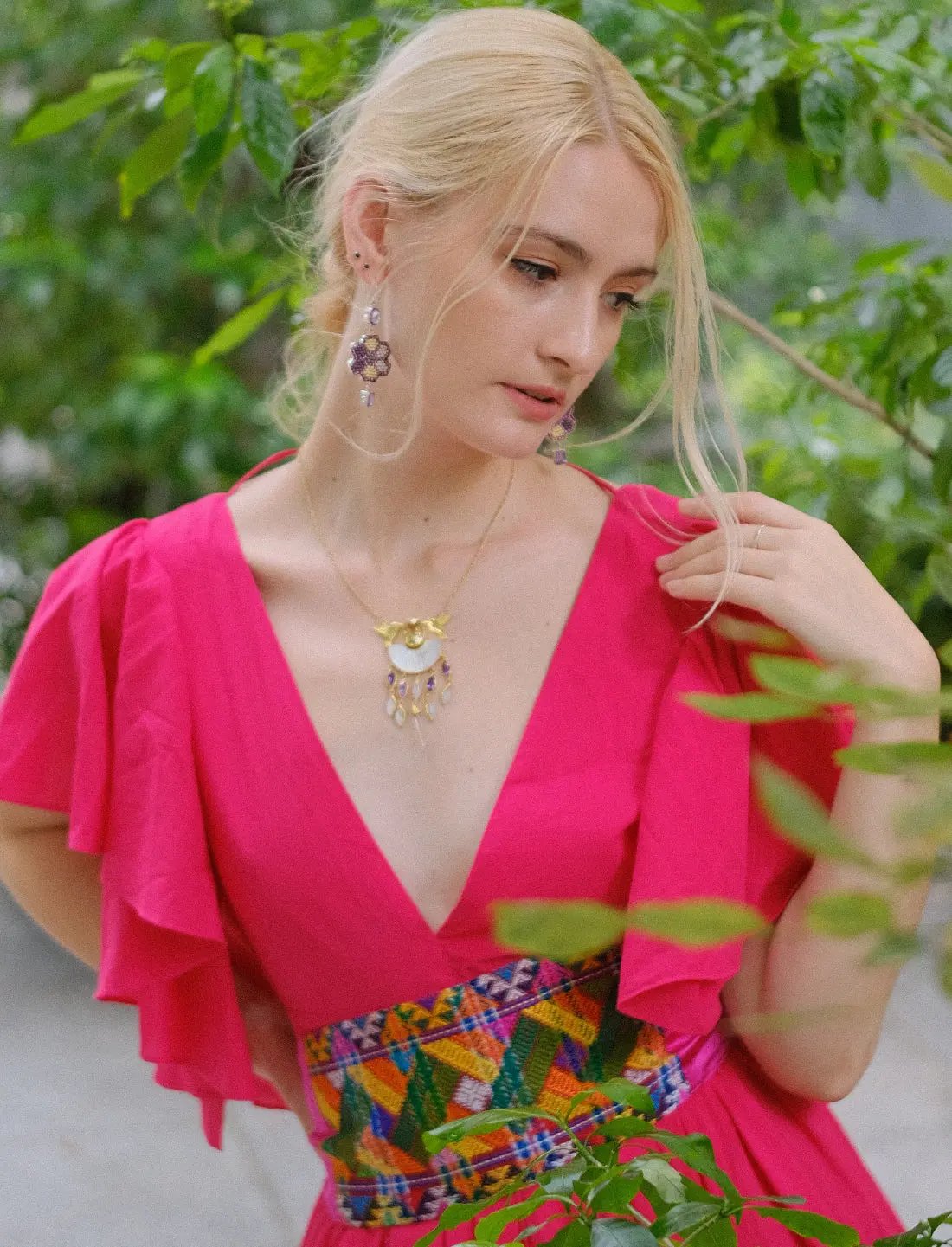 Hummingbird Goddess Medallion Necklace Earth Wisdom Collection