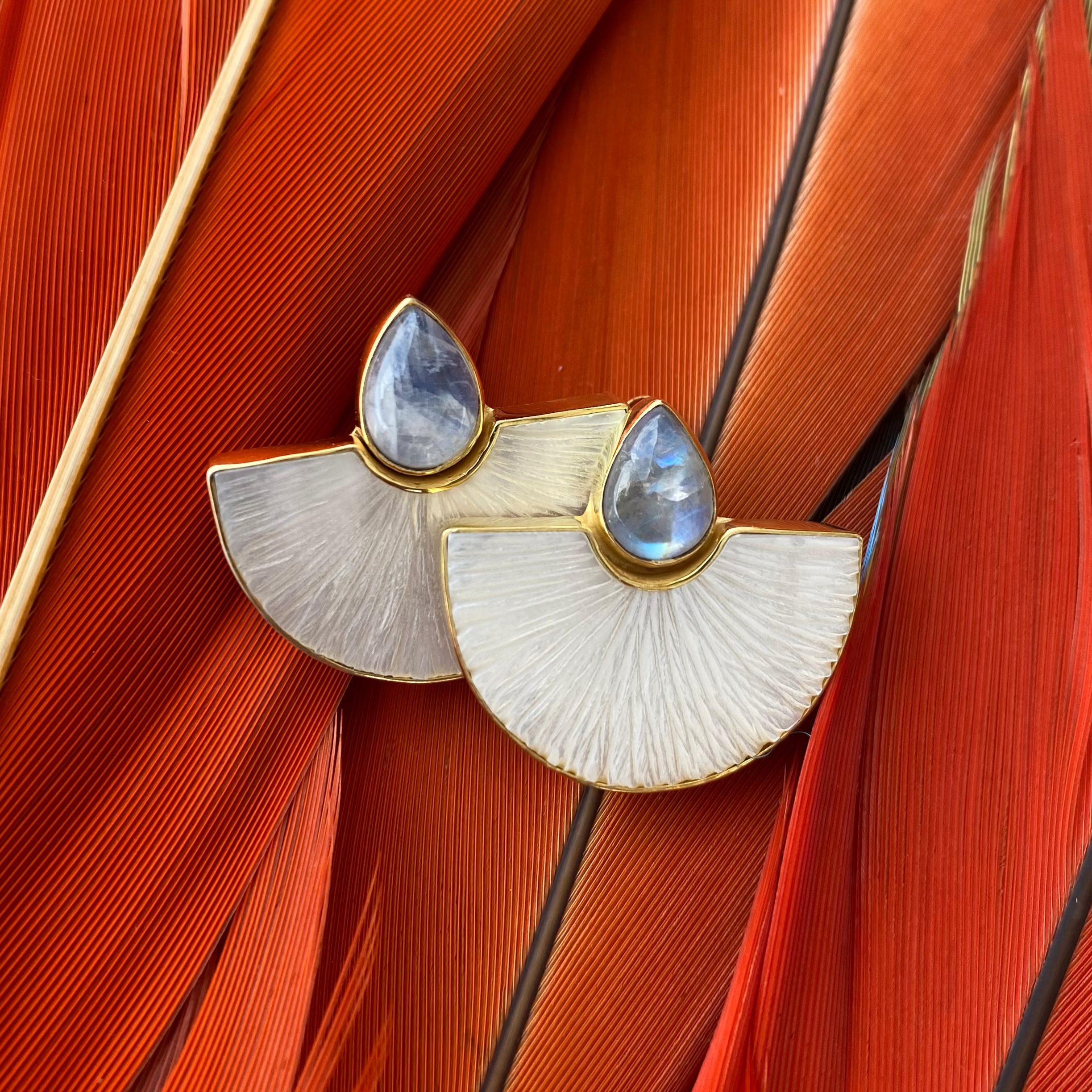 Drop of Moon Earrings Earth Wisdom Collection