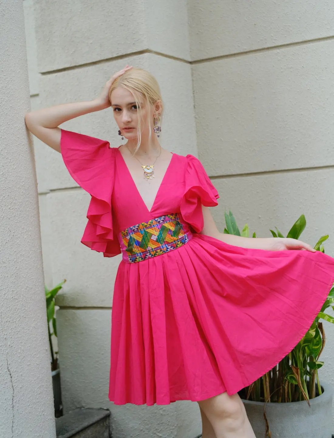 Interlinked Spirit Pink Silk Belt Earth Wisdom Collection