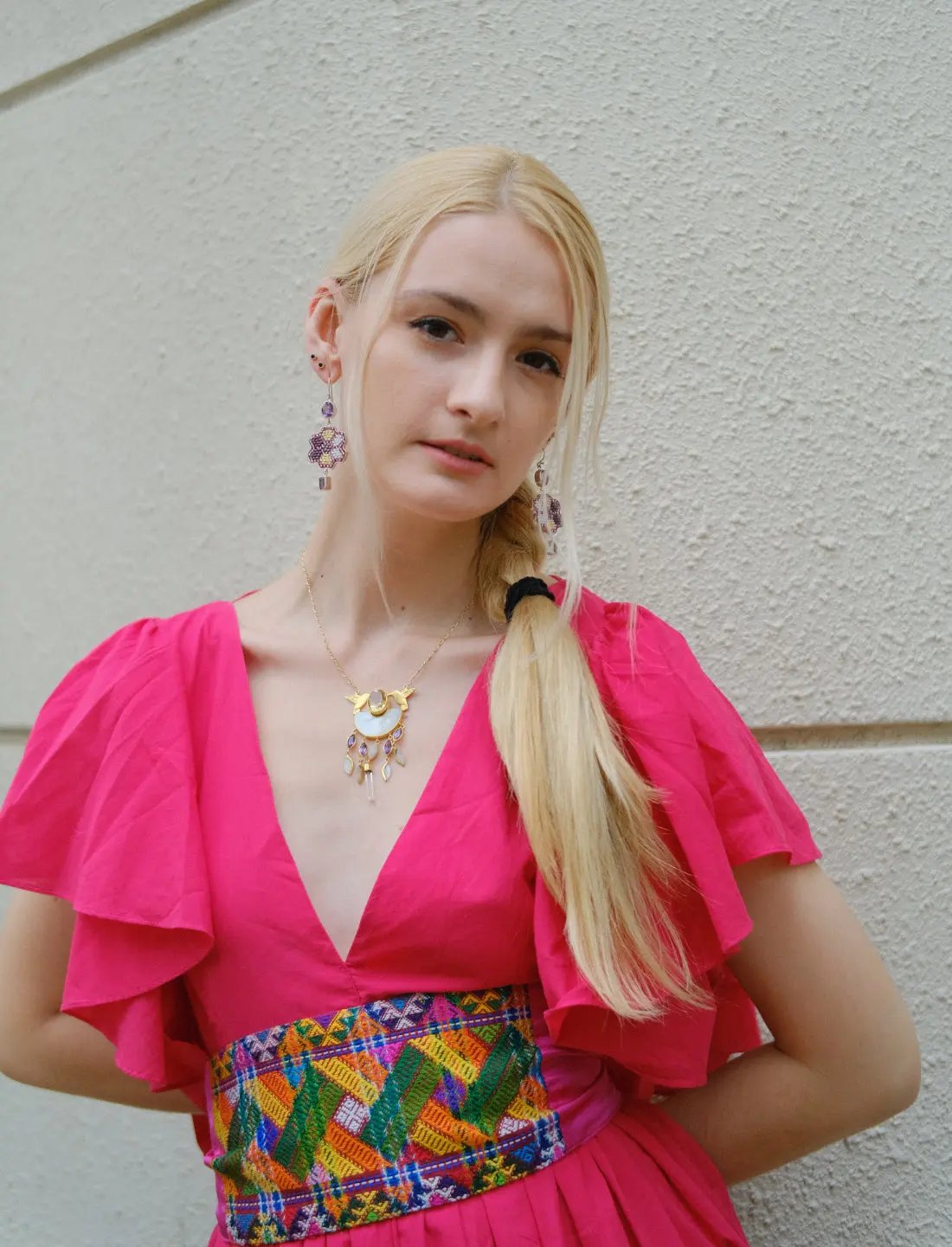 Interlinked Spirit Pink Silk Belt Earth Wisdom Collection