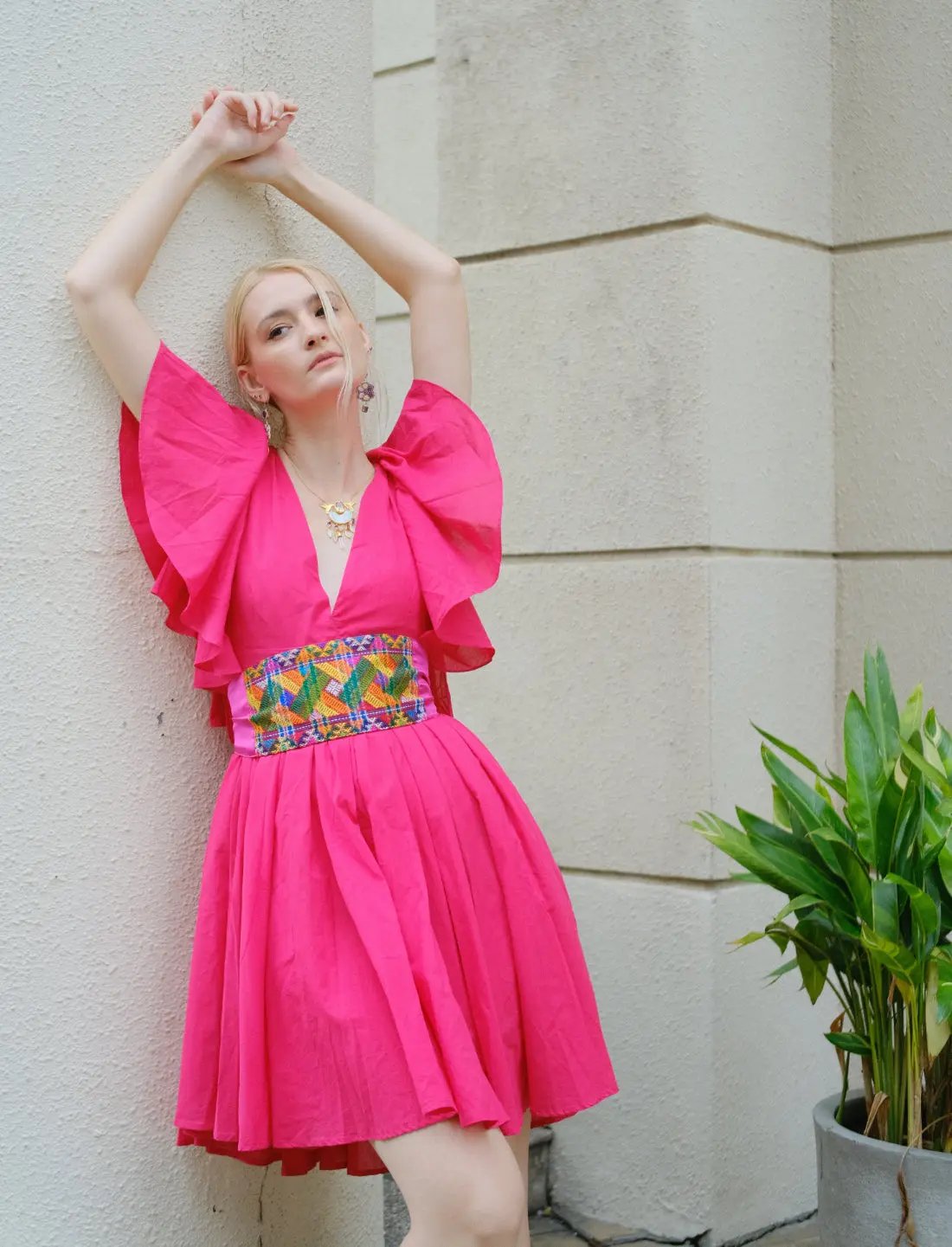 Interlinked Spirit Pink Silk Belt Earth Wisdom Collection