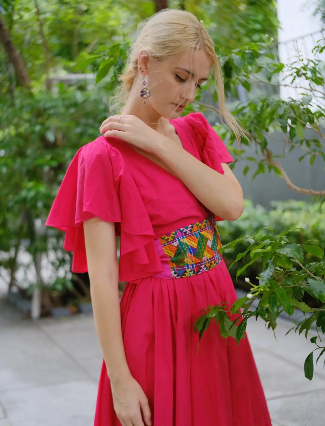 Interlinked Spirit Pink Silk Belt Earth Wisdom Collection