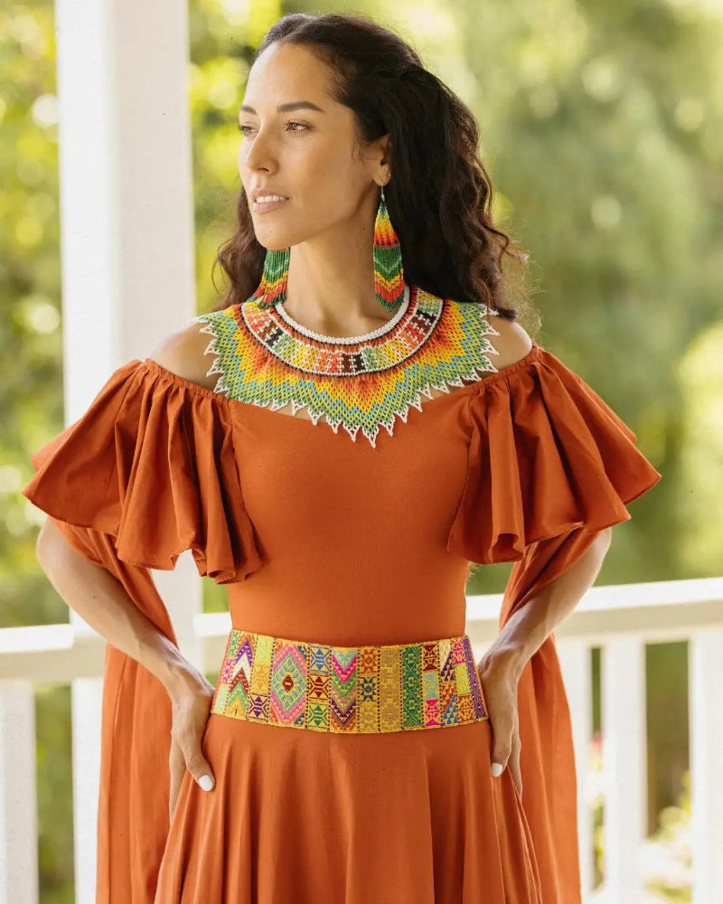 Mosaic Prism Embroidered Belt Earth Wisdom