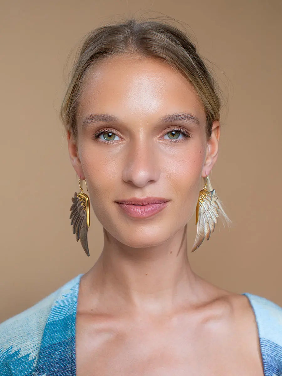 Peaceful Wings Mabe Pearl Earrings Earth Wisdom Collection Earrings