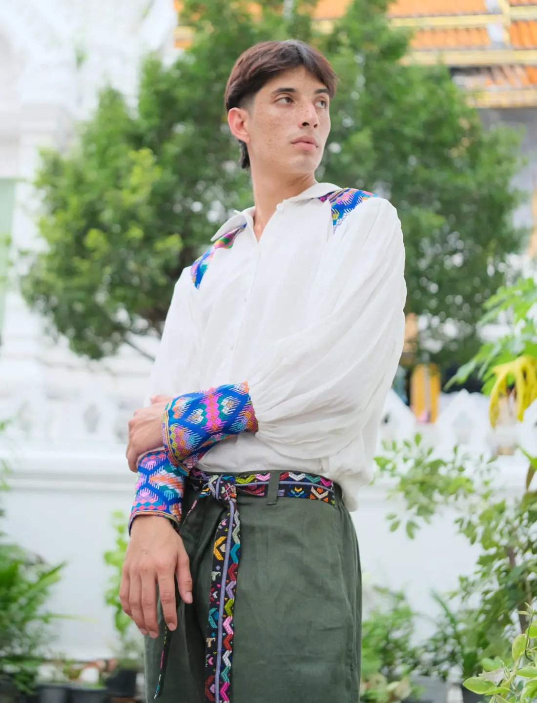 Purple Golden Helix Belt Wrap Pants Earth Wisdom Collection