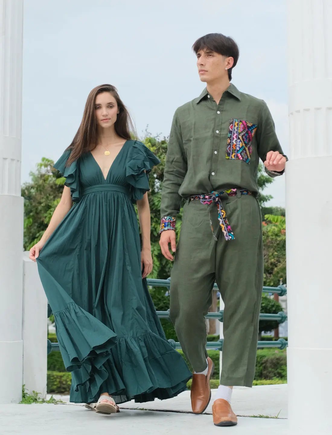 Purple Golden Helix Belt Wrap Pants Earth Wisdom Collection