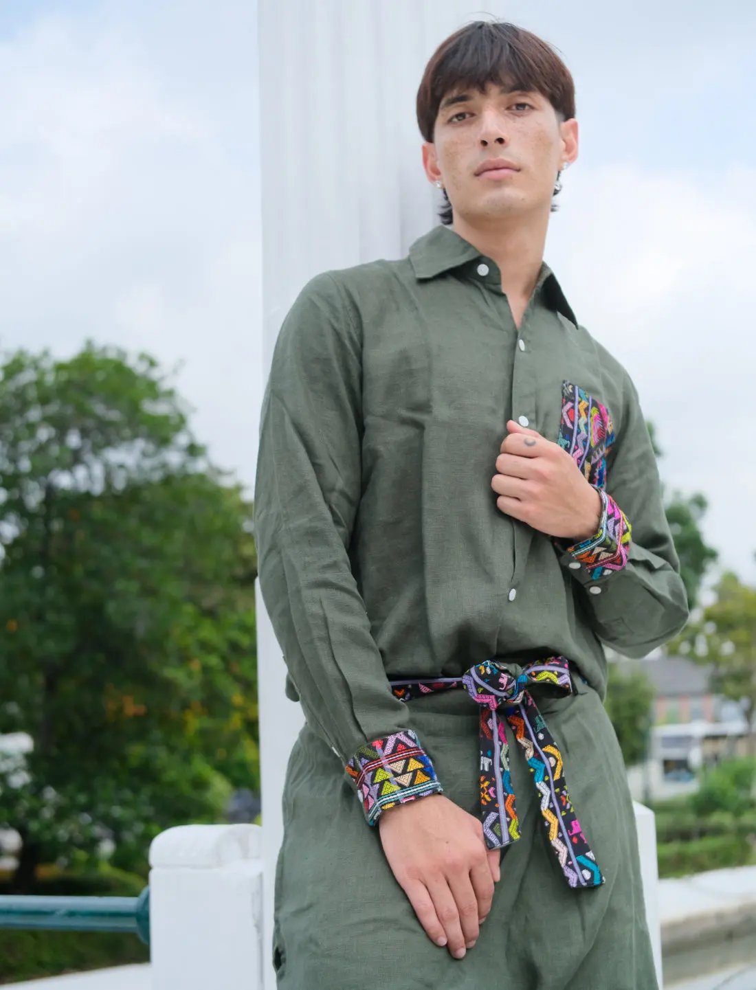 Purple Golden Helix Belt Wrap Pants Earth Wisdom Collection